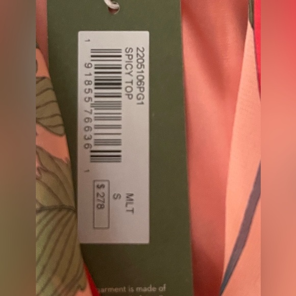 Trina Turk ruffled short sleeve wrap top, size Small - Picture 3 of 7